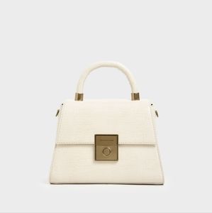 Structured Croc Textured Bag